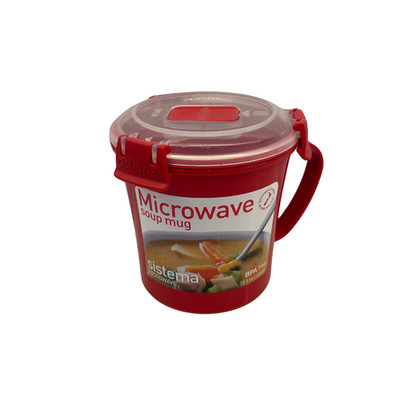 NEW Sistema Microwave Red Soup Mug 22oz BPA Free Made In New Zealand