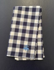 Brooks Brothers Navy Blue, Light Blue,  White Plaid Pocket Square - MSRP 75