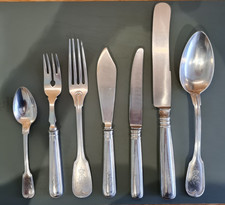 800 Silber Egoisten-Besteck H. Meyen 6. Chevaulegers Reg. Bayreuth 1904 8tl