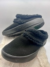 OOFOS OOcoozie Recovery Mule Black Womens Sz 6 Slip On Slipper Vegan Sherpa Shoe