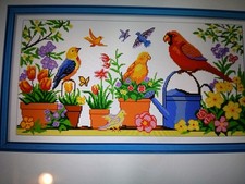 Stamped Cross Stitch Birds And Flowers11ct 69x39cm 13 Colors Beginner Friendly