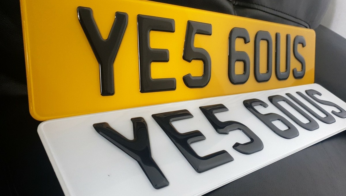 3D Gel Number Plates: Gloss Black Domed Resin - UK Road Legal PAIR
