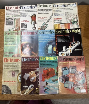 12 Issues 1964 Electronics World Magazine Computer Stereo Radio TV - Entire Year