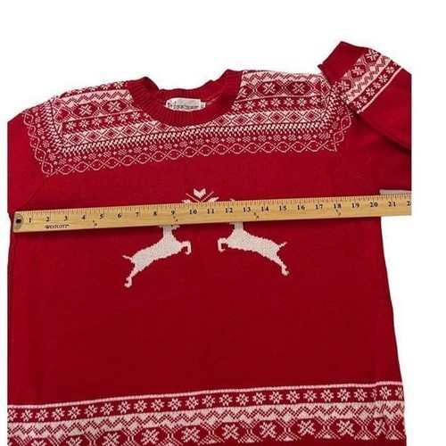 Cotton Emporium Girls Crewneck Reindeer Christmas Sweater Size X Large New - Picture 3 of 9