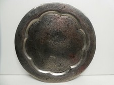 ANTIQUE EASTERN BRASS BOWL PLATE ETCHED FINE ENGRAVED ELEPHANTS BIRDS