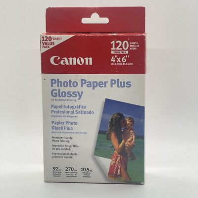 Canon Photo Paper Plus Glossy 120 sheets (4x6) NEW sealed Premium Photo Printing