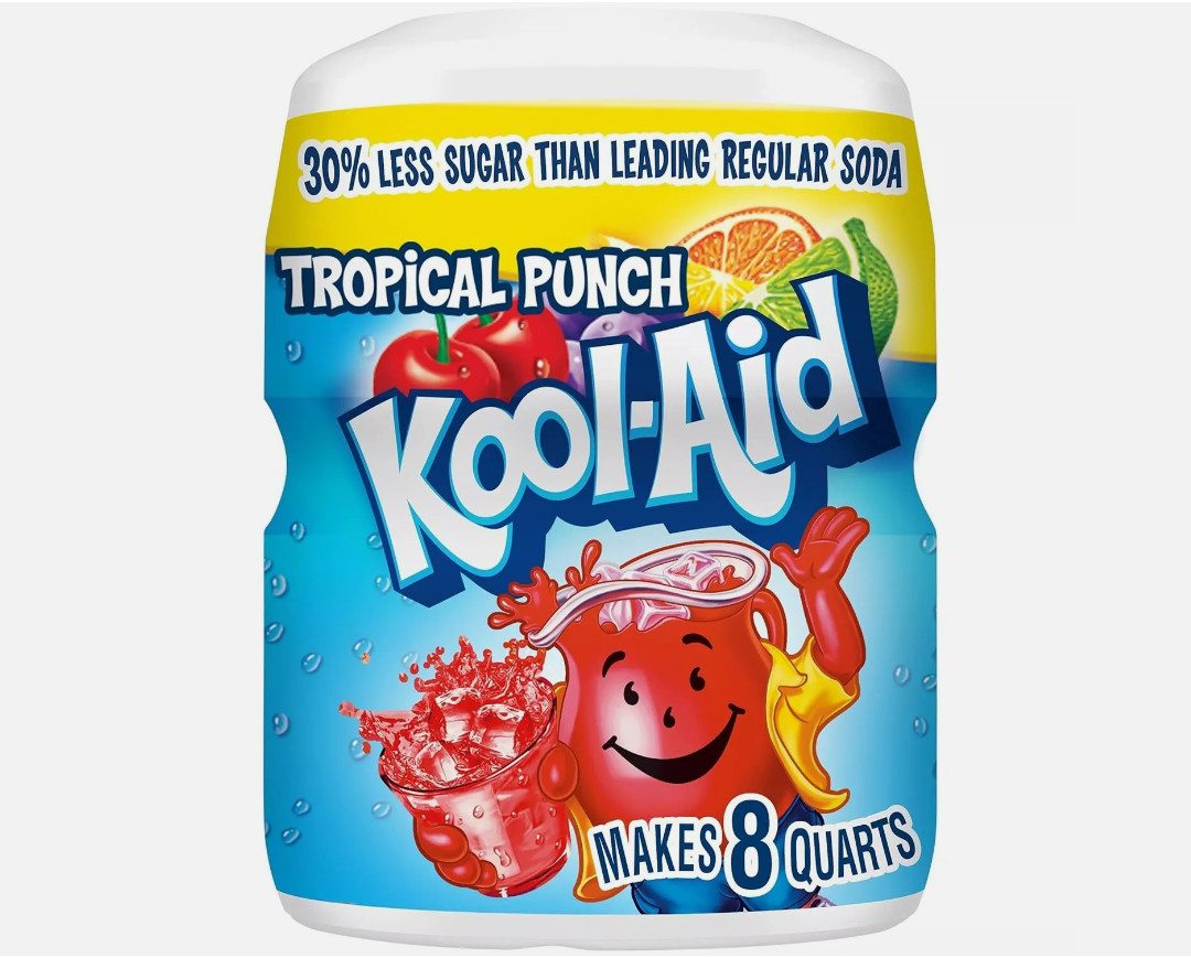 Смесь порошковых напитков со вкусом тропического пунша Kool Aid Summer Blast в канистре объемом 19 унций