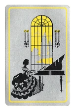 Single Swap Playing Card Vintage Art Deco Piano Lady Ephemera Junk Journal