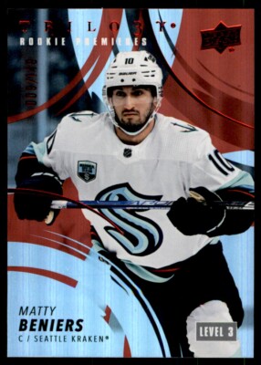 2022-23 TRILOGY ROOKIE PREMIERES LEVEL 3 RED MATTY BENIERS 009/149 SEATTLE