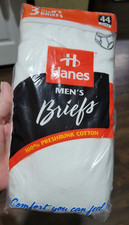 VTG NOS 1997 Hanes Men's Briefs Size 44 100 Preshrunk Cotton Pack of 3 New
