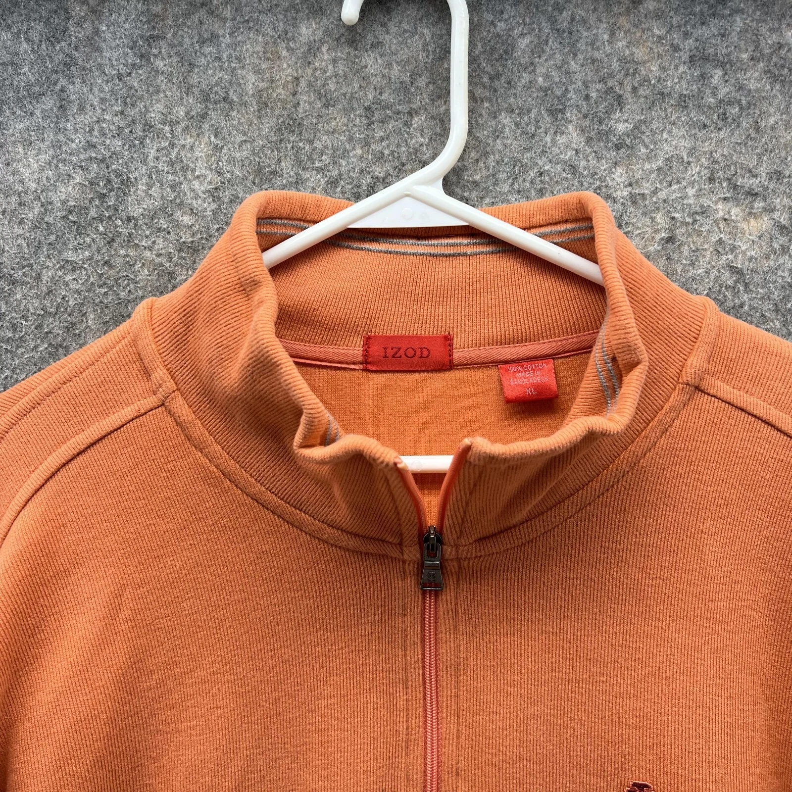 VETEMENTS Felpa Izod Uomo Extra Large Adulto Arancione Pullover 1 4 Cerniera Cotone XL