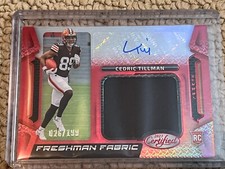 2023 Panini Certified Freshman Fabric Mirror Signatures RC Cedric Tillman /199