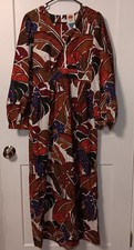 Farm Rio by Anthropologie Womens Long Sleeve Maxi Dress Size 6 Multi Color