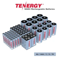 Tenergy STANDARD NiMH 1.2V AA AAA C D 9V Rechargeable Batteries LOT