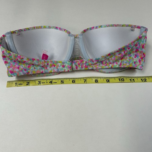 Y2K Victorias Secret 34C Strapless Flirt Bandeau Bikini Top Confetti Blue #2684 - Picture 2 of 10