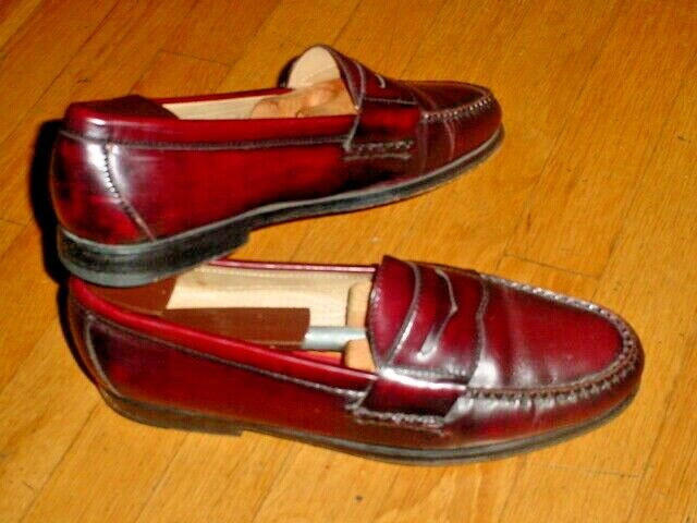 Vtg Cole Free Shipping Cheap Bargain Gift Haan City Mens Burgundy Dallas Mall Leather Shoes Siz Loafers Penny