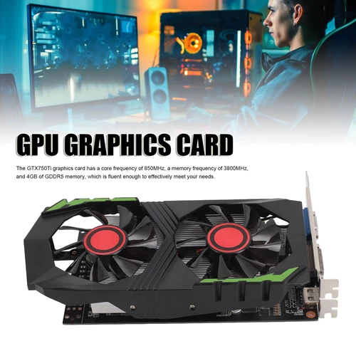 GTX750TI 4GB GDDR5 128BIT Gaming Graphics Card With Dual Fans HD Multimedia Hot