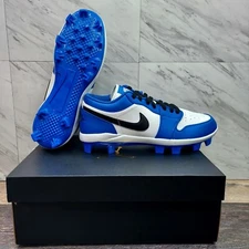 Jordan 1 Retro MCS Low Blue Black White Baseball Cleats CJ8524-411 Men's  10.5