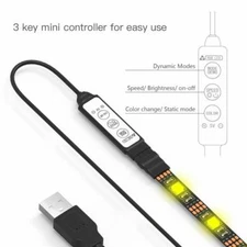 6.6ft 5V USB RGB Multi Color LED Strip Color Changing Backlight for HDTV Monitor