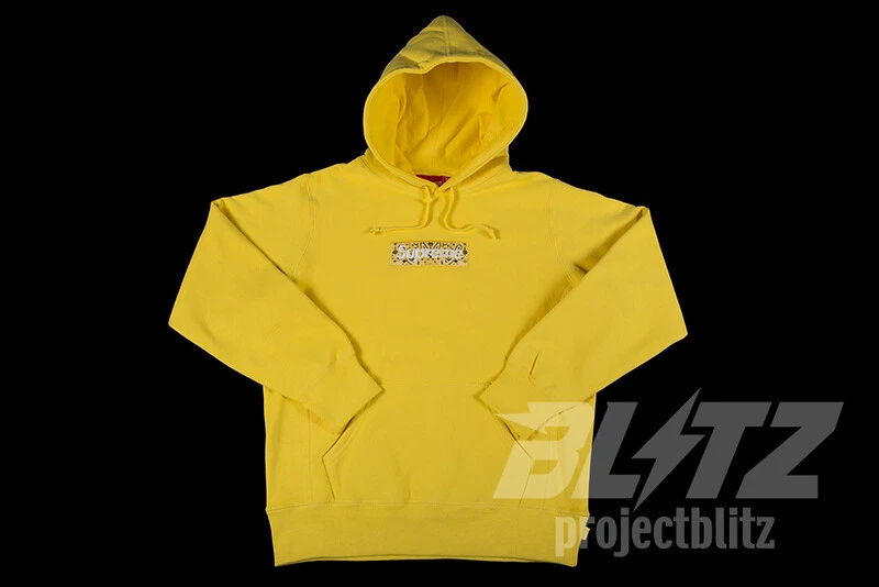 Supreme Bandana Box Logo Hooded Sweatshirt Yellow