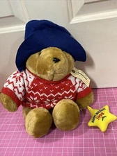 Paddington Bear 1998 Happy Holidays Sears Plush Stuffed Animal Return Care Tag