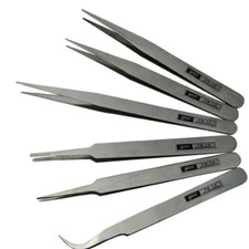 Tweezers 6 pcs Precision Stainless Steel Anti Static Tool Kit Tweezer