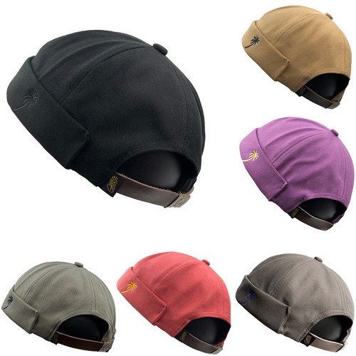 Men's Beanie Hats Retro Brimless Hat 