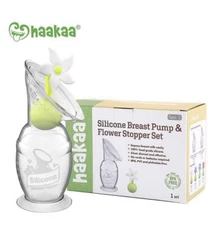 haakaa silicone breast pump and flower stopper