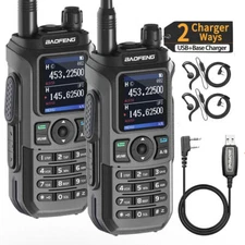 Baofeng UV-21Pro V2 Tri-Band Walkie Talkie Rechargerable Two Way Ham Radio&Cable