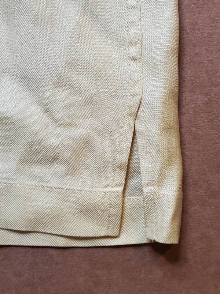 Jos. A. Camisa masculina Bank com botão grande amarela estampa de palmeira manga curta seda  - Imagem 4 de 4