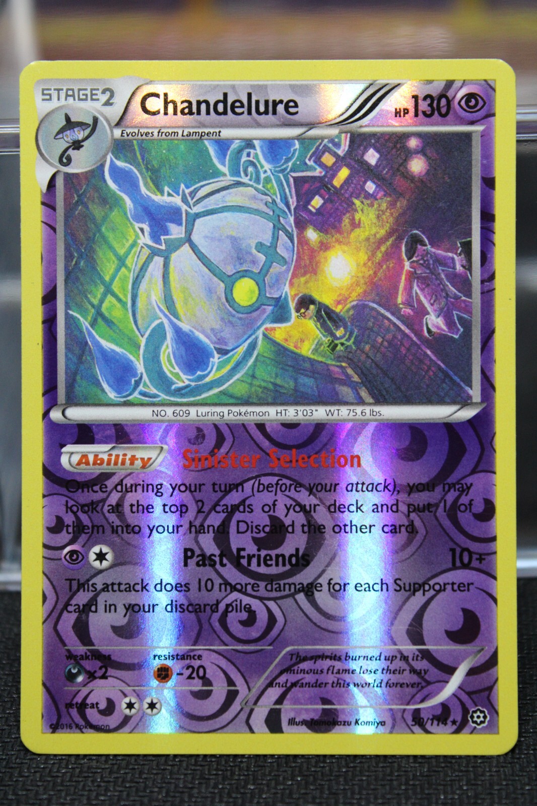 Pokemon TCG: Chandelure 50/114 XY-Steam Siege Reverse Holo Rare NM/LP