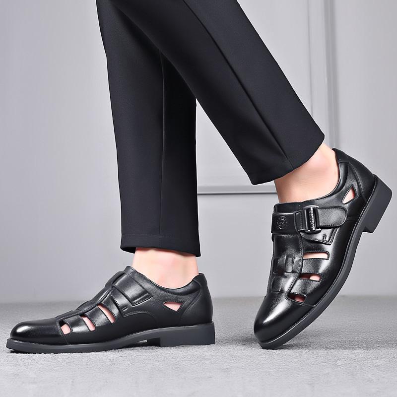 SAOLA Scarpe Oxford da uomo per il tempo libero estive vuote con fibbia da lavoro britannica traspirante