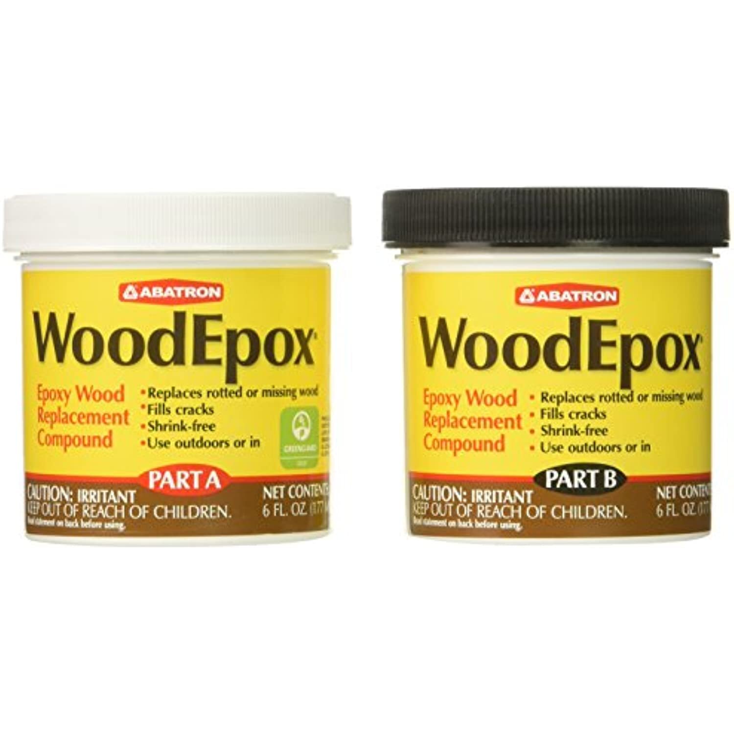 Abatron WoodEpox 12 oz Epoxy Wood Repair Kit Parts A and B for Seamless Restoration-image