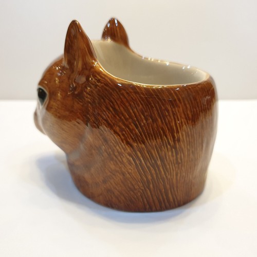 Orange Squirrel Head Figurine Vase Pot Ceramic Egg Cup Succulent Home Décor - Picture 11 of 12