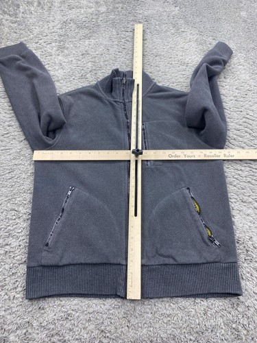 Vtg Gap Jacket Men Small Gray Fleece Full Zip Athletic Fit Mock Neck Preppy 90s - Picture 7 of 13