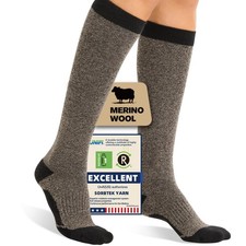 Iambamboo Merino Wool Compression Socks for Women Men, Small-Medium, Khaki 