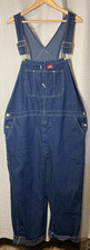 Dickies Carpenter Bib Overall Mens 46x30 Blue Denim Jean Dungarees Indigo EUC