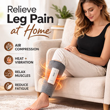 Air Compression Leg Massager for Calf Pain Relief Heat Rechargeable Portable