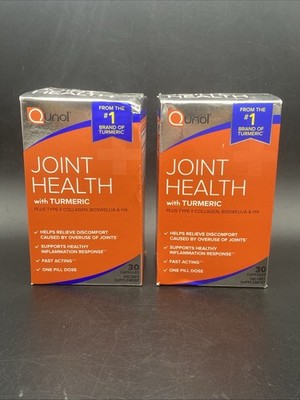 2x Qunol Joint Comfort with Turmeric 410mg, Joint Support Capsules, 30 Ct Each