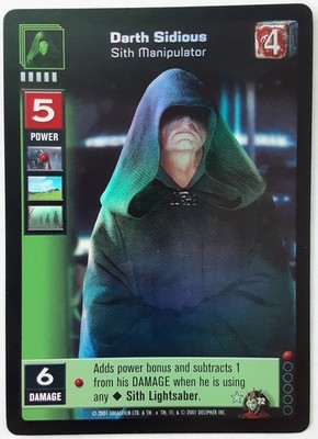 Darth Sidious Sith Manipulator REFLECTIONS FOIL [pics] star wars young jedi ccg