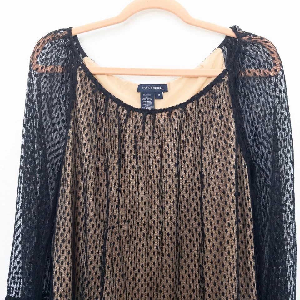 Top Max Edition Mujer Talla M Negro Desnudo Encaje Transparente Capricho Bruja Romántico Foto 2 de 4