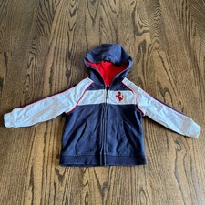 Ferrari Official Toddler Boys Full Zip Hoodie Jacket Blue White Size 2T Cars
