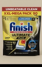 Finish Ultimate Plus Dishwasher Tablets Lemon Sparkle 90 Pack Powerful Clean UK