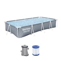 Frame Pool Stahlrahmen Komplett-Set Mit Filterpumpe 366 X 201 X 66 Cm