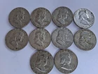 90% Silver Franklin Half Dollars - Lot of 10 - $5 Face Value