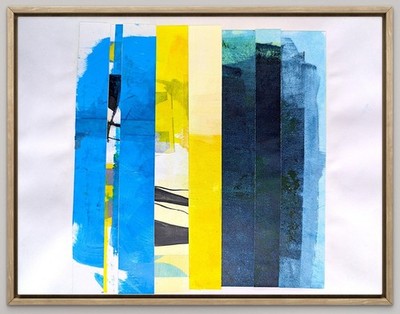 Original Art. Collage+Acrylic on 11x14 inch Art Paper. 'Temporal Cracks'