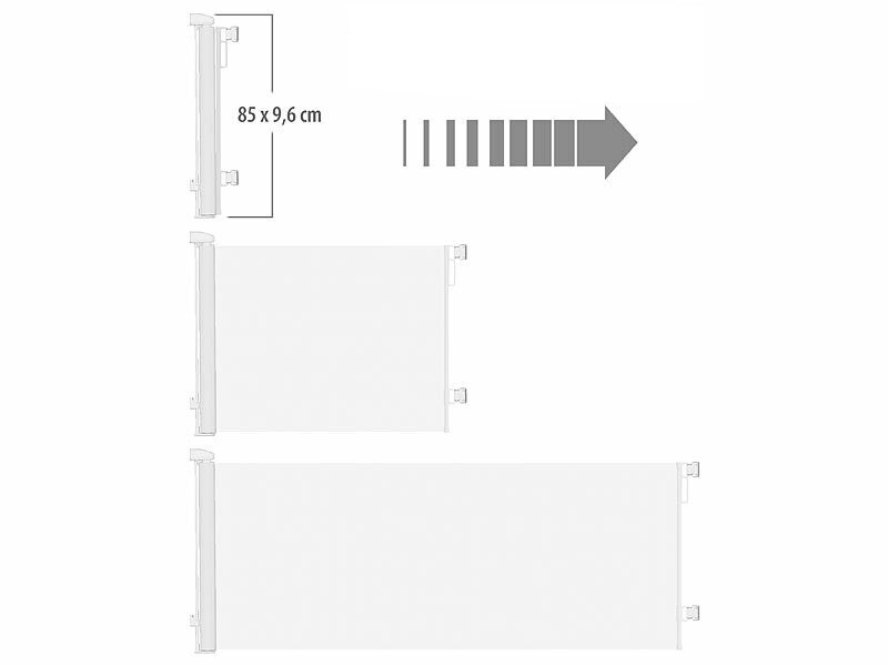 Barrière de sécurité extensible 1,40 m blanche TSS-85 pour escalier et porte