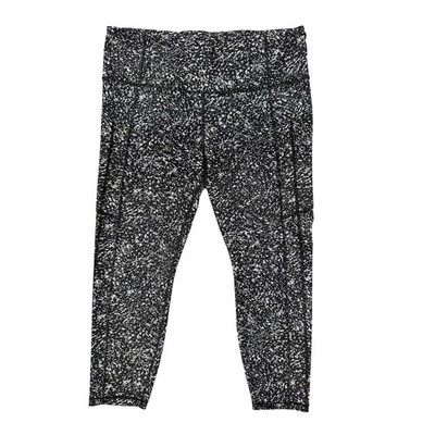 Athleta Ultimate Stash 7/8 Tight Leggings Black White Speckle Womens Plus 1X