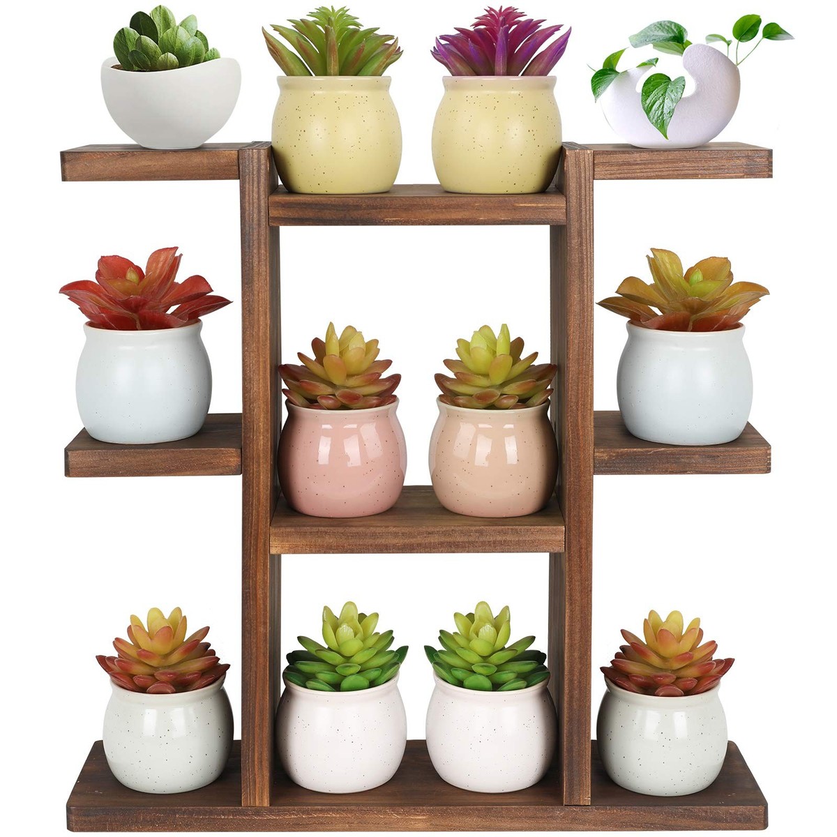 9 Tiers Wood Desktop Plant Stand, Small, Windowsill, Flower Shelf, Succulent  | eBay
