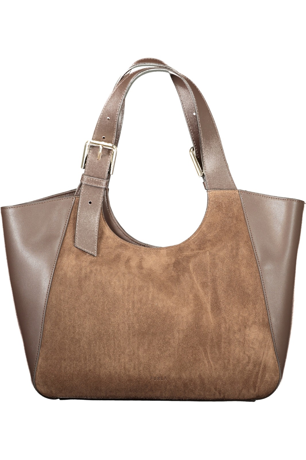 Furla Donna Marrone Dora Borsa Shopping M Toni Cioccolato Camoscio + Pelle Di Vitello Sidney - Immagine 2